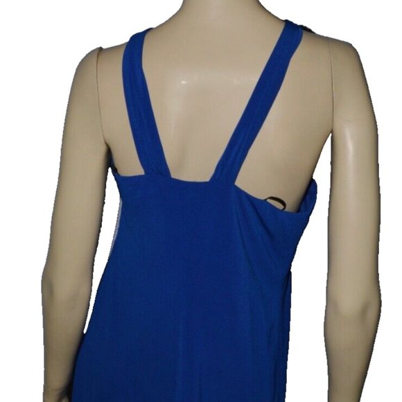 LAUNDRY DESIGN NEW $185 NWT SZ 8 M MEDIUM COBALT BLUE STRETCHY HALTER MINI DRESS - Picture 1 of 6